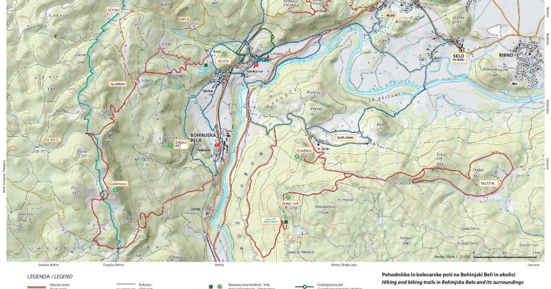 Bohinjska Bela_zemljevid kolesarskih in pohodnih poti